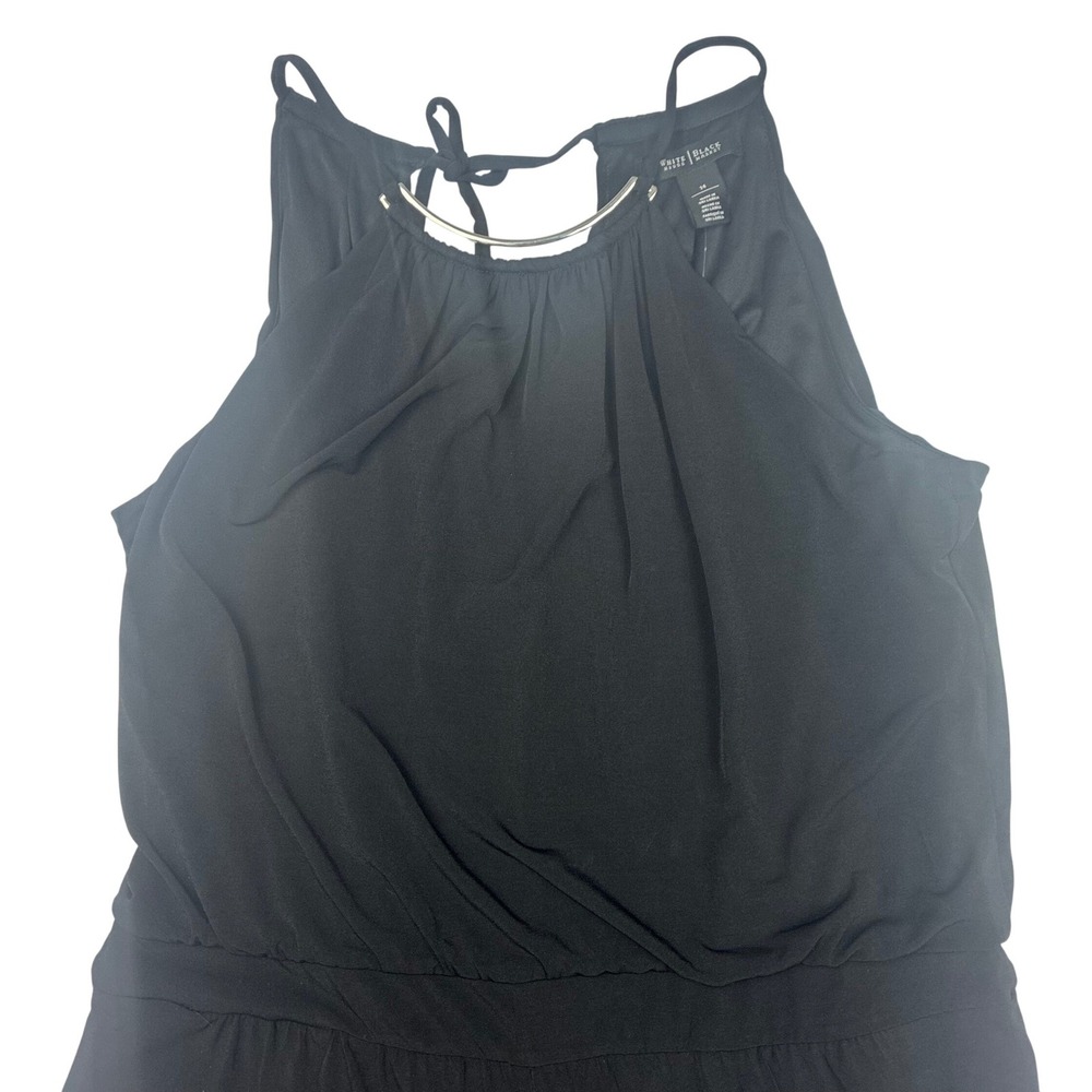 White House Black Market Romper W 14 Black Sleeveless Halter - Picture 4 of 7